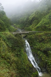 Waterfall on the Road to Hana, Hana Highway, Hawaii, USA.